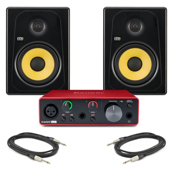 Focusrite Scarlett Solo (3rd Gen) and KRK Kreate 8 Studio Monitors - Full Bundle