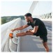 JBL Endurance Zone True Wireless Open Sound Sport Headphones, White - Lifestyle Image, runner