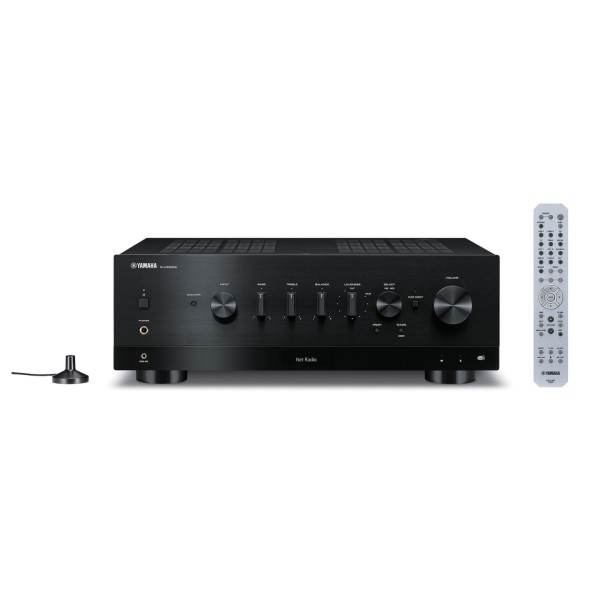 Yamaha R-N1000A 100W Network Receiver, Black - remote and mic 