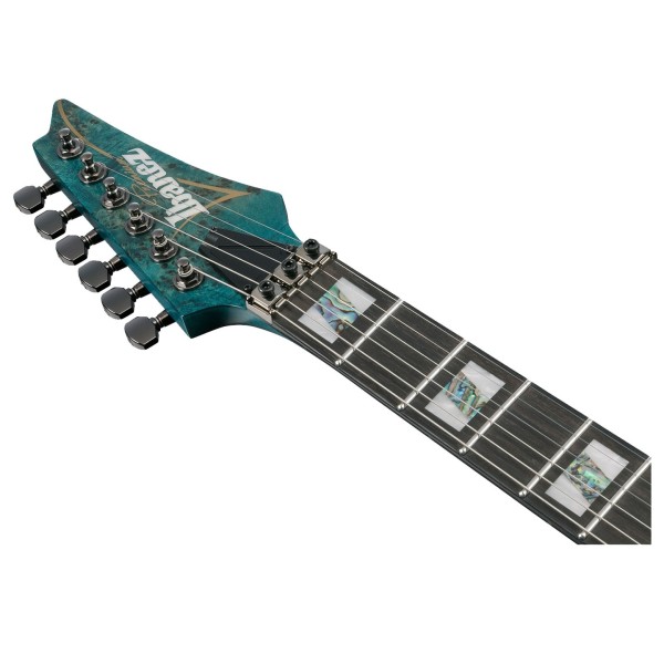 Ibanez RGT1220PBK Premium, Cosmic Blue Low Gloss - headstock 