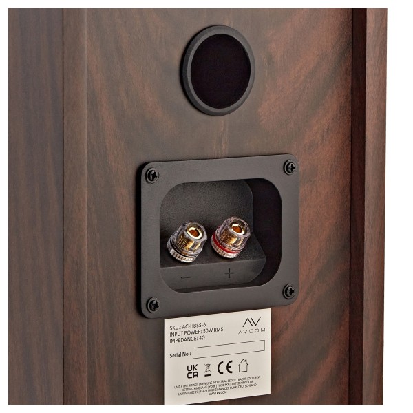 AVCOM 6" Bookshelf Speaker, Pair, Walnut