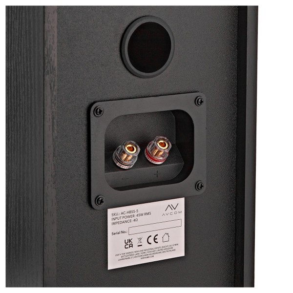 AVCOM 5" Bookshelf Speaker, Pair, Black