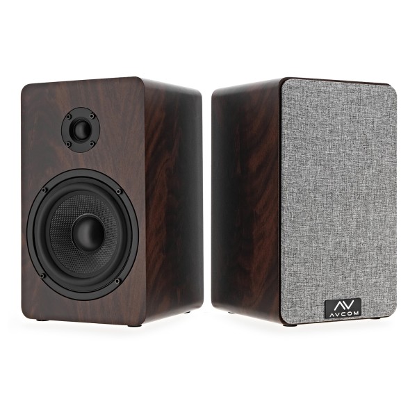AVCOM 5" Bookshelf Speaker, Pair, Walnut