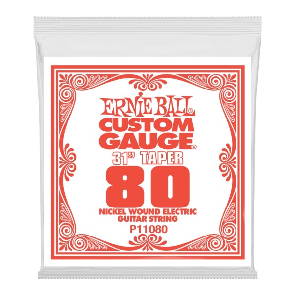 Ernie Ball .080 Extra Long Nickel Wound Electric Guitar Strings 3 pack