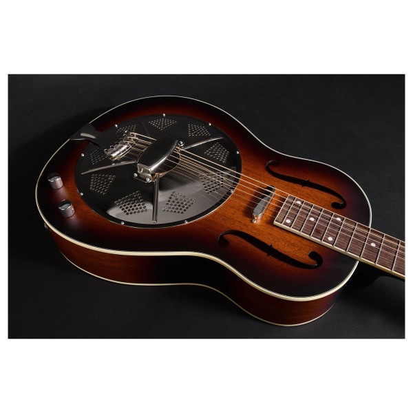 Johnson Resonator JR-812E-SB Single Cone Mahogany Body Electric, Dark Sunburst - resonator cone
