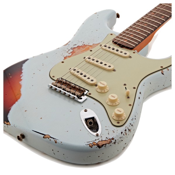 Fender Custom Shop '61 Stratocaster Heavy Relic, Faded Aged Sonic Blue over 3-Colour Sunburst - body 