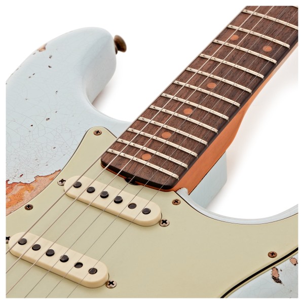 Fender Custom Shop '61 Stratocaster Heavy Relic, Faded Aged Sonic Blue over 3-Colour Sunburst - pickups 