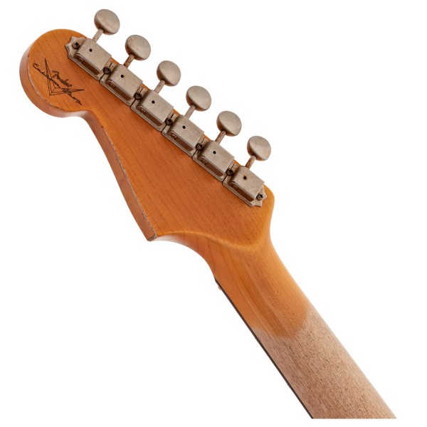 Fender Custom Shop '61 Stratocaster Heavy Relic, Faded Aged Sonic Blue over 3-Colour Sunburst - headstock back 