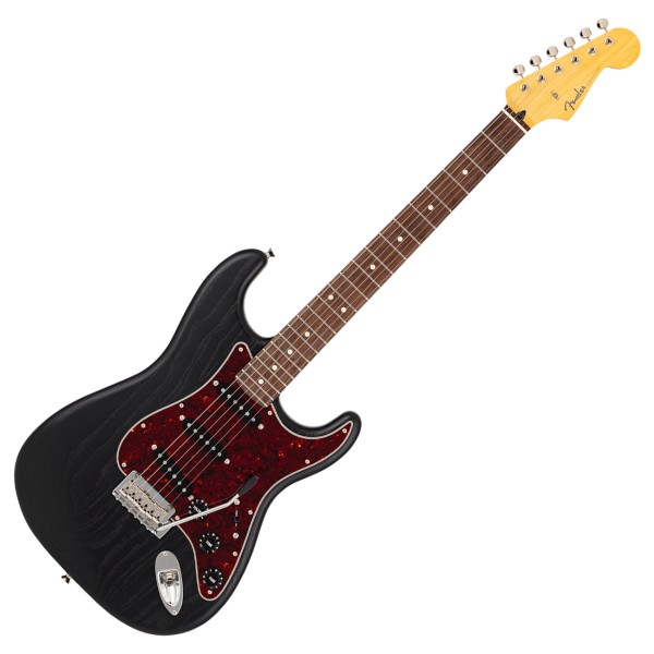 Fender Limited Ediion Made in Japan Raw Ash Stratocaster, Black  - front