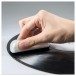 Nagaoka CL-120 Argento Velvet Record Cleaning Brush - Lifestyle image, being used on record
