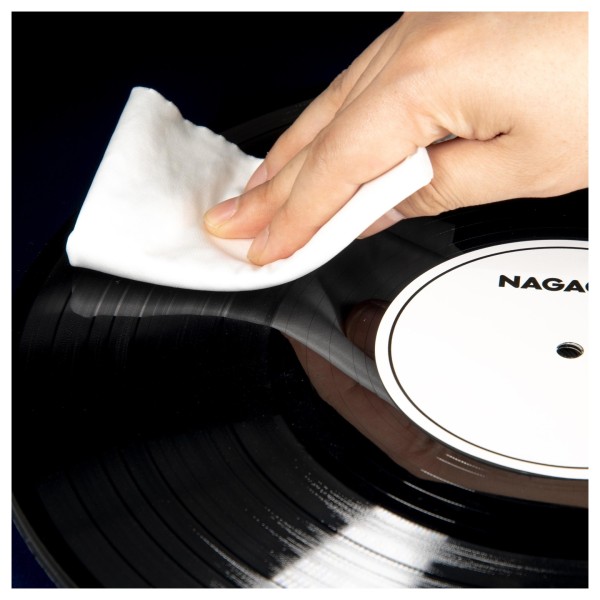 Nagaoka CLV-30 Record Cleaning Cloth - Lifestyle image, cleaning record surface