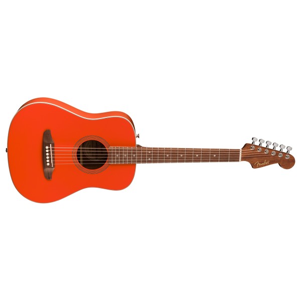 Fender California Standard Redondo Mini with Bag, Spruce Top, Fiesta Red - body and neck 