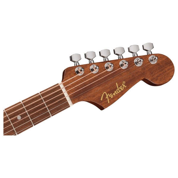 Fender California Standard Redondo Mini with Bag, Spruce Top, Fiesta Red - headstock 