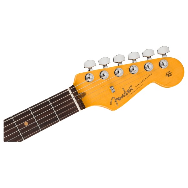 Fender American Ultra Luxe '60s Stratocaster RW, Ice Blue Metallic - headstock 