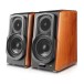 Edifier S1000W Wireless Hi-Fi Active Bookshelf Speakers (Pair), Brown - front speakers only  angle