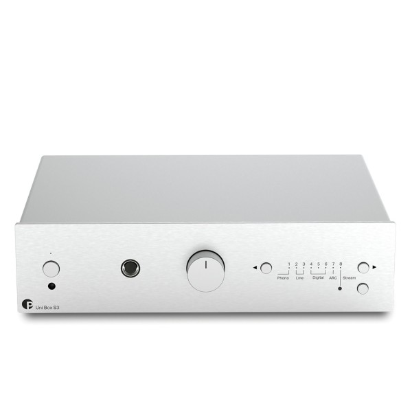 Pro Ject Uni Box S3 Integrated Streaming Amplifier, Silver  -front 