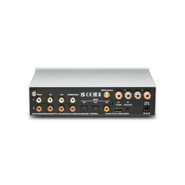 Pro Ject Uni Box S3 Integrated Streaming Amplifier, Silver - rear 