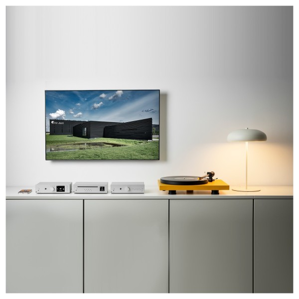 Pro Ject Uni Box S3 Integrated Streaming Amplifier, Silver - lifestyle living situation 