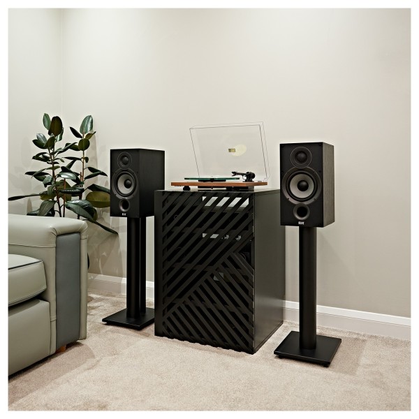 ELAC Debut B6.2 Vinyl Bookshelf Speaker (Pair), Black Ash at