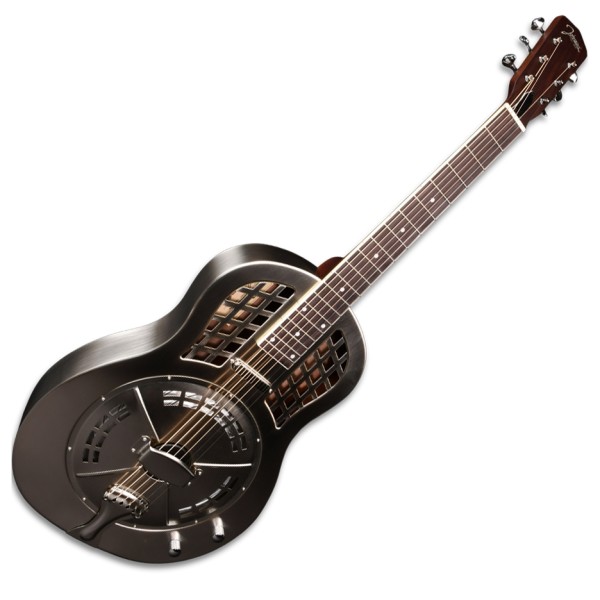 Johnson Resonator JR-995E-BN Single Cone Metal Body Electric, Brushed Nickel - front