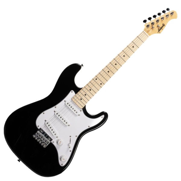 Antiquity St1 Mini Electric Guitar, Black - front