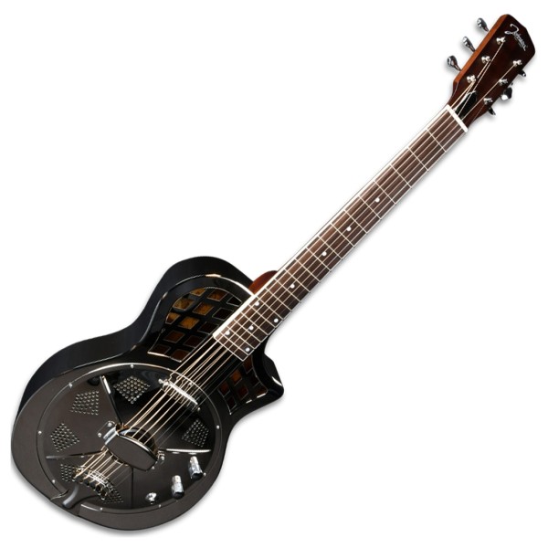 Johnson Resonator JR-994E-PN Single Cone Metal Body Cutaway Electric, Polished Nickel - front