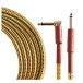 Tourtech 3m/10ft Braided Tweed Straight To Angled Guitar Cable 