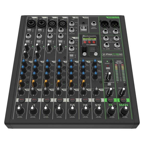 Mackie PROFX10 GO Mixer Top Slant