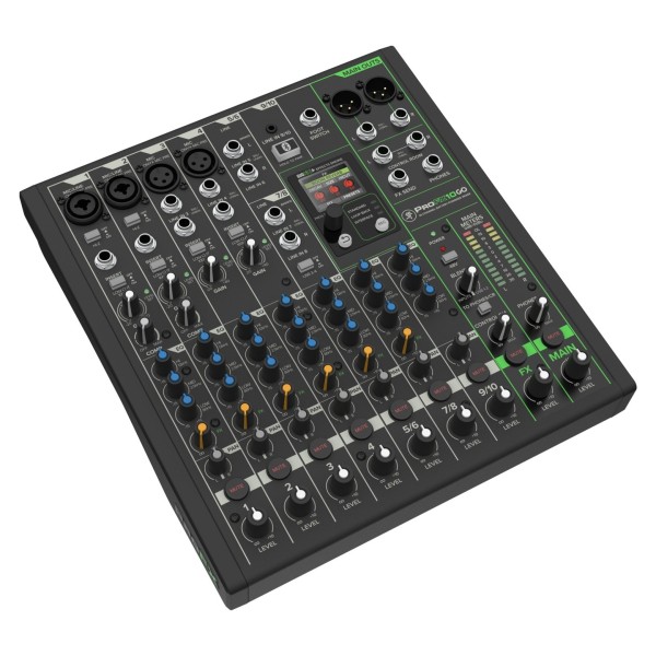 Mackie PROFX10 GO Mixer Top Slant 3QTR Right