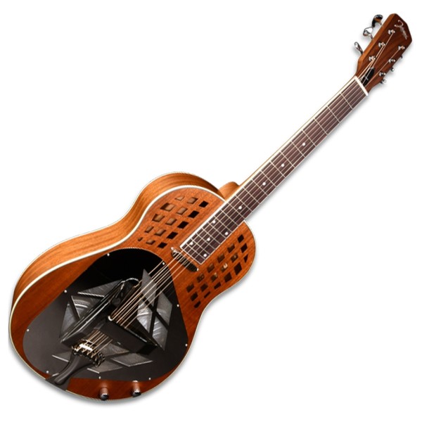Johnson Resonator JR-899E-MS Tricone Wood Body Electric, Mahogany Stain - front
