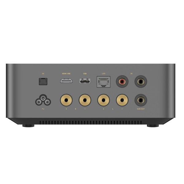 WiiM Amp Ultra Streaming Amplifier, Space Grey - rear 