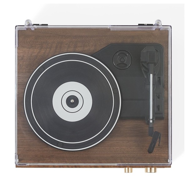 Crosley Miles Turntable, Walnut - Top Closed