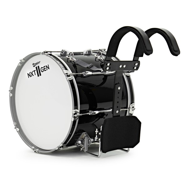Premier NXT GEN Marching 18" x 14" Drum Corps Bass Drum, Black