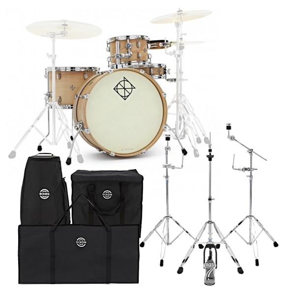 Dixon Drums 'Little Roomer' Gig Pack w/Hardware & Bags, Satin Natural