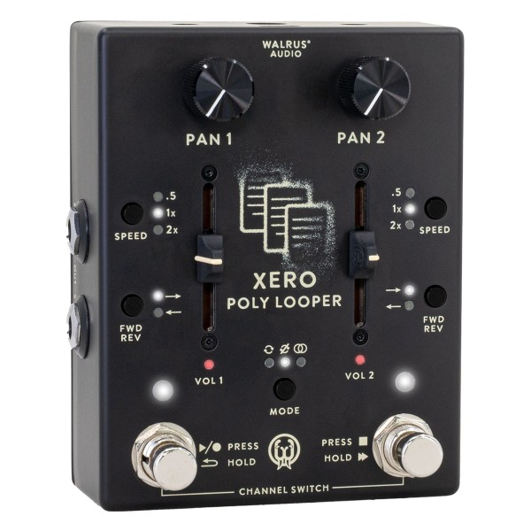 Walrus Audio Xero Polylooper Stereo / Dual Looper Pedal, Black  -right 