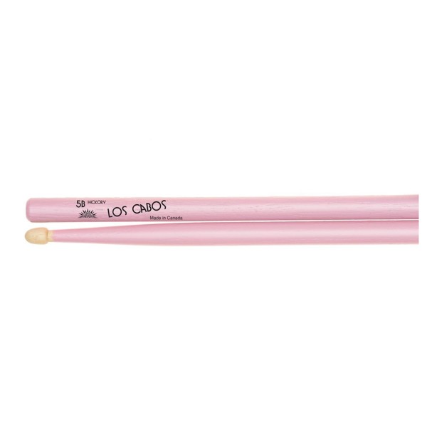 Los Cabos 5B Pink Hickory Wood Tip Drumsticks