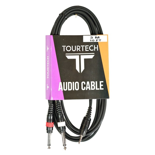 Tourtech Mini Jack To Dual Mono 1/4 Jack Cable, 3m - Main