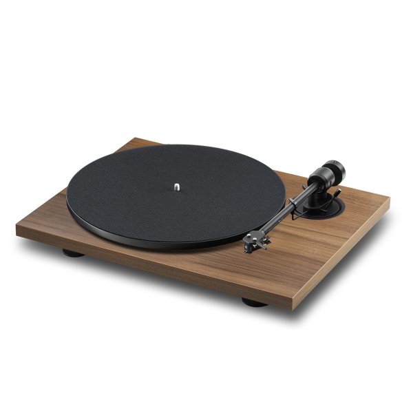 Pro-Ject E1.2 Turntable, Walnut - face left 