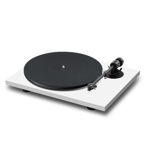 Pro-Ject E1.2 Turntable, White - face left 