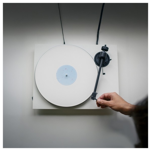 Pro-Ject E1.2 Turntable, White - lifestyle 1 