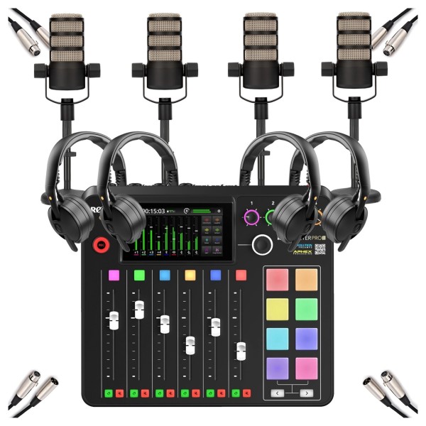 Rodecaster Pro II Quad Bundle with NTH-50 Headphones - Full Package
