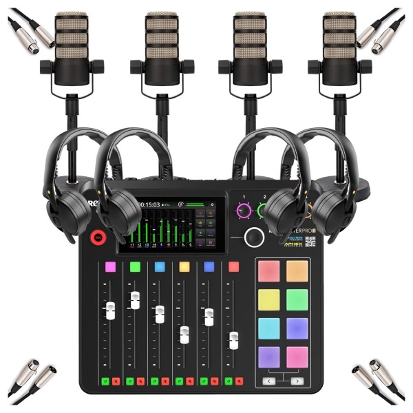 Rodecaster Pro II Quad Bundle with NTH-50 Headphones - Bundle