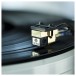 Nagaoka MP-500H MM Phono Cartridge and Headshell - Lifestyle image, connected to tonearm and turntable
