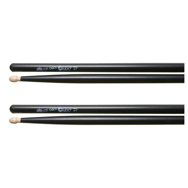 Los Cabos Next Generation Maple Black 4-7 Wood Tip Drumsticks, 2 Pair Pack