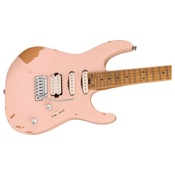 Charvel Pro-Mod Signature Rick Graham DK24 2PT CM, Worn Shell Pink - body and neck 