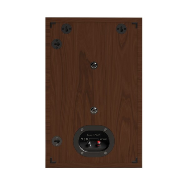Monitor Audio Bronze 7G On-Wall Speaker (Single), Walnut - Reverse and speaker cable terminals