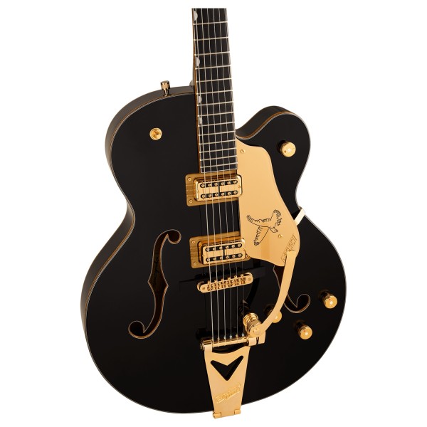 Grestch Synchromatic Falcon Hollow Body Single-Cut with Bigsby EB, Black - body 