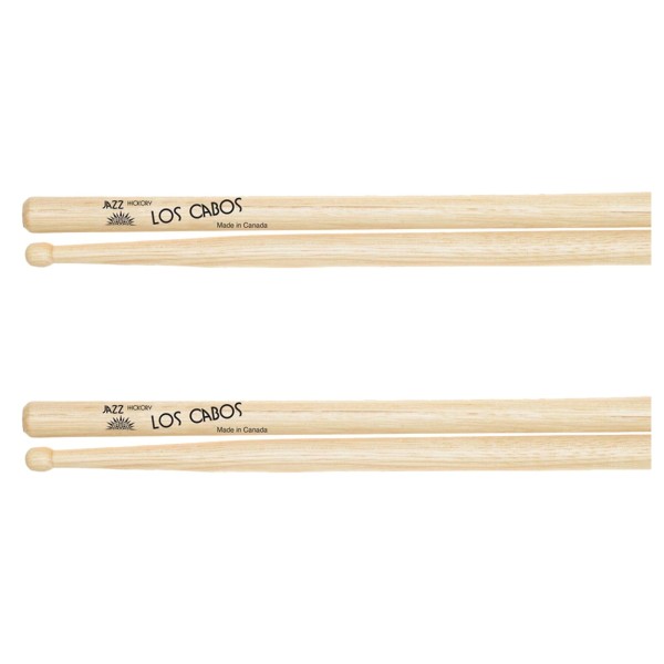 Los Cabos Jazz Hickory Wood Tip Drumsticks, 2 Pair Pack
