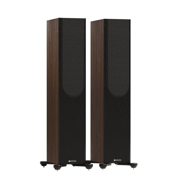 Monitor Audio Bronze 300 7G Floorstanding Speakers (Pair), Walnut  -grille on 