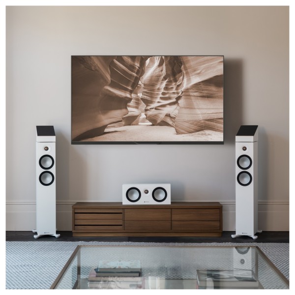 Monitor Audio Bronze 7G AMS Atmos Speakers (Pair), White - Lifestyle image, home cinema system